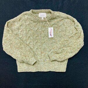 Women's Chenille Sweater XS Green Long Sleeve